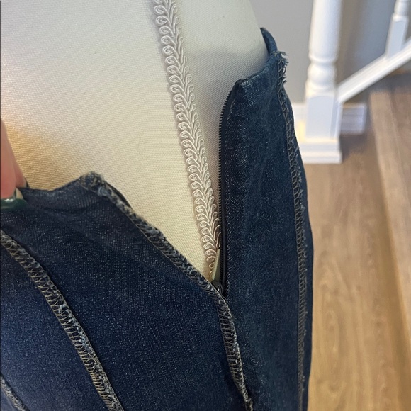 Reba Dark Blue A-Line Skirt - Picture 3 of 7